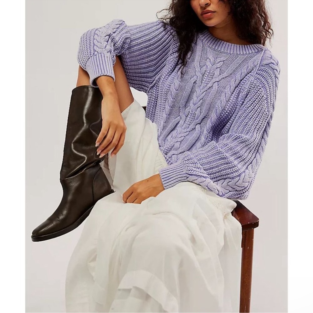 NWT Free People Frankie Cable Sweater - Picture 6 of 10